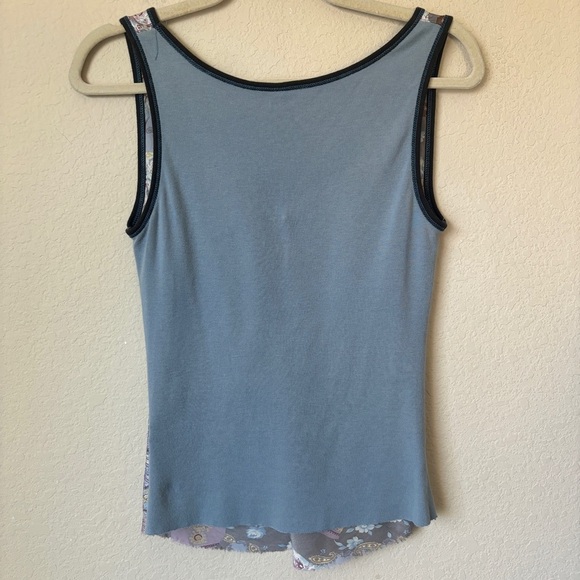 Y2K Silk Patchwork Print V-Neck Cowgirl Western Tank Top 90s Language Brand - Picture 9 of 9